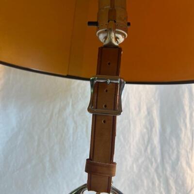Vintage Horse Lamp w/Stirrup and Wood Base