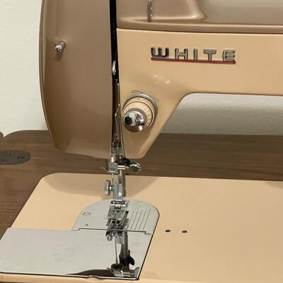 WHITE ~ Sewing Machine & Cabinet