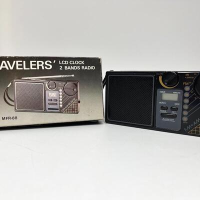 Vintage Retro Travelers' LCD Clock Radio