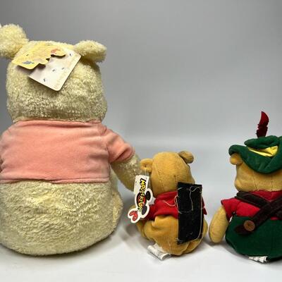 Lot of Various Collectible Winnie the Pooh Plush Toys The Disney Store, Mouseketoys, and More