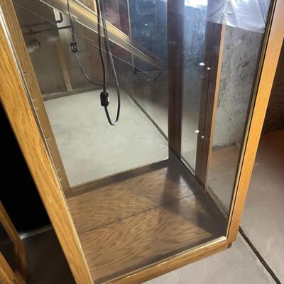 2 Standing Mirrored Glass Shadow/Display Cabinets