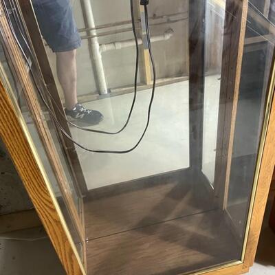 2 Standing Mirrored Glass Shadow/Display Cabinets