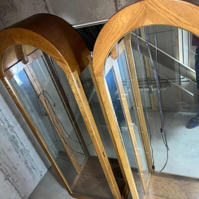 2 Standing Mirrored Glass Shadow/Display Cabinets