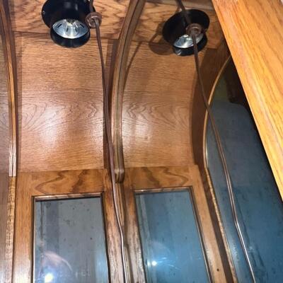 2 Standing Mirrored Glass Shadow/Display Cabinets