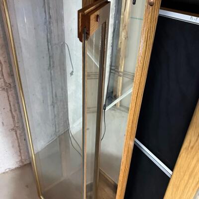 2 Standing Mirrored Glass Shadow/Display Cabinets
