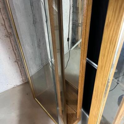 2 Standing Mirrored Glass Shadow/Display Cabinets