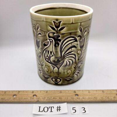 Lot 53 - Vintage Ceramic Rooster Canister/Planter