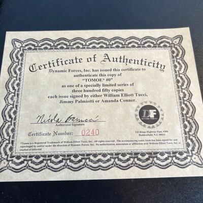 Tomoe Comics Limited Editions Signed Copies Certificate of Authenticity