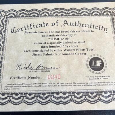 Tomoe Comics Limited Editions Signed Copies Certificate of Authenticity