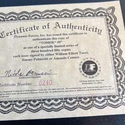 Tomoe Comics Limited Editions Signed Copies Certificate of Authenticity