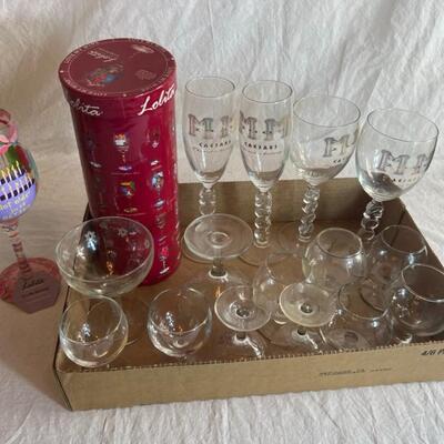 Huge Glass and Wine Glass Shot Glass Lot