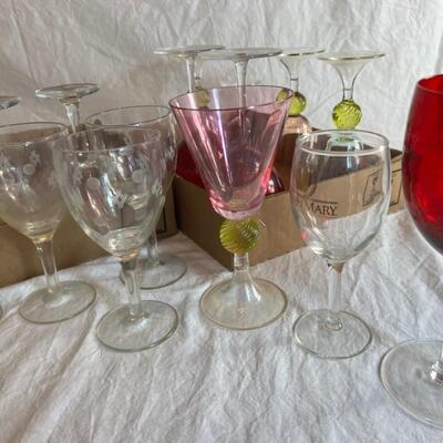 Huge Glass and Wine Glass Shot Glass Lot