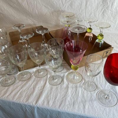 Huge Glass and Wine Glass Shot Glass Lot