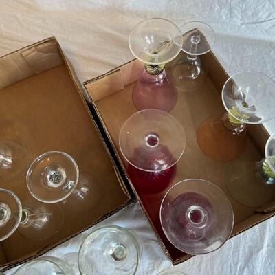 Huge Glass and Wine Glass Shot Glass Lot