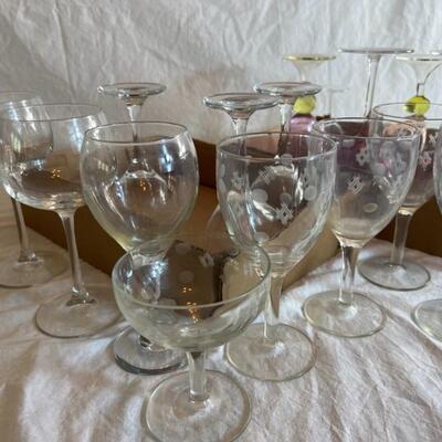 Huge Glass and Wine Glass Shot Glass Lot