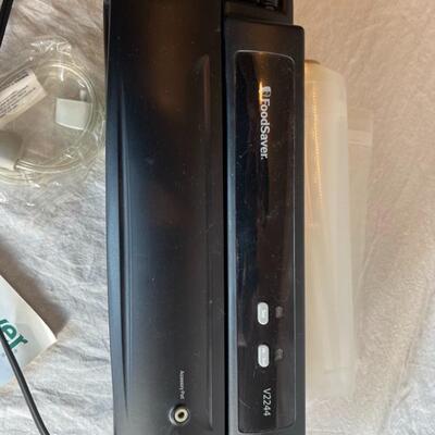 Huge Kitchen Lot Knives, Foodsaver, Iced Tea Pot, Vintage Pans, Straw Holder Can Opener and More