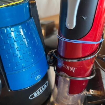 Huge Kitchen Lot Knives, Foodsaver, Iced Tea Pot, Vintage Pans, Straw Holder Can Opener and More