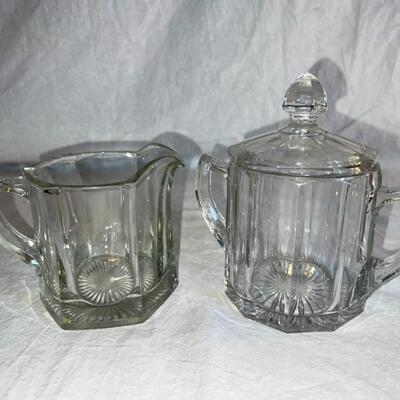 Vintage Cream and Sugar Glassware
