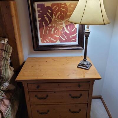 Lexington Furniture Nightstand, Lamp and Art