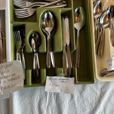 3 Sets of Silverware Pfaltzgraff, International, Oneida