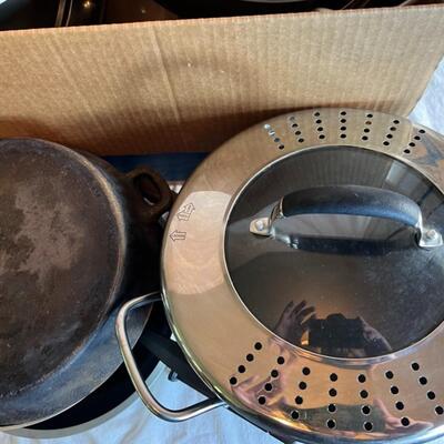 Huge Lot of Pots and Pans OrGreenic, Cast Iron
