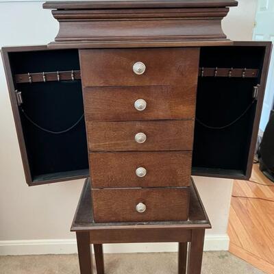 Wooden Standing Jewelry Box Linon Home Decor