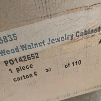 Walnut Jewlery Cabinet Brand New In Box