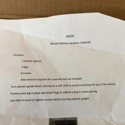 Walnut Jewlery Cabinet Brand New In Box