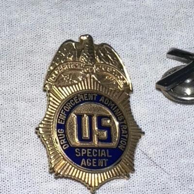 Vintage Police Gear: Badges, Jail Key, Whistle, Manual, DEA