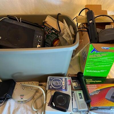Huge Lot of Telephones, Clocks, Stereo, Remotes, Outlets, Cords, Direct TV Recievers Other Electronics