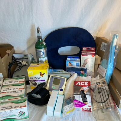 Huge Medical Lot Oxygen Tank, Ace Wraps, Proactiv, Pen Needles, Insulin Machine, Power Nebulizer, New Deodorant
