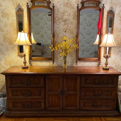 Mid century modern triple Henredon dresser