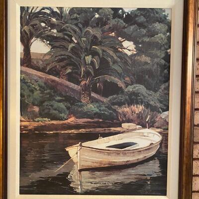 Barca Y Palmeras by Poch Romeu Fine Art Giclee Print framed