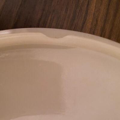 Vintage Fire King oven glass covered casserole dish. Opalescent