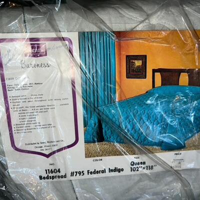 Vintage Baroness 70's Bedspread and Bedding Lot