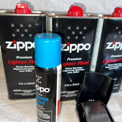 Zippo Lighter Lot. Lighters, Fluid, Flints