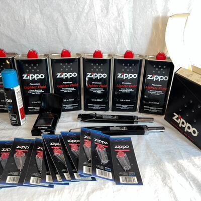 Zippo Lighter Lot. Lighters, Fluid, Flints