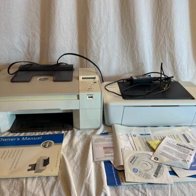 2 Printer Lot HP Desktop 101 and Dell 924 Model w/Manuals and Cords