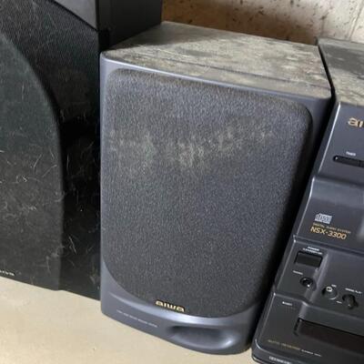 2 Stereos and 2 Additional Speakers Emerson Aiwa Sony
