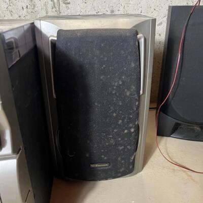 2 Stereos and 2 Additional Speakers Emerson Aiwa Sony