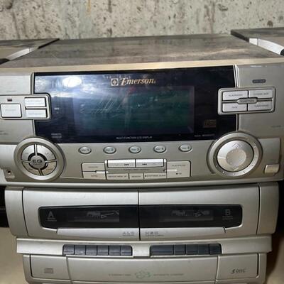 2 Stereos and 2 Additional Speakers Emerson Aiwa Sony