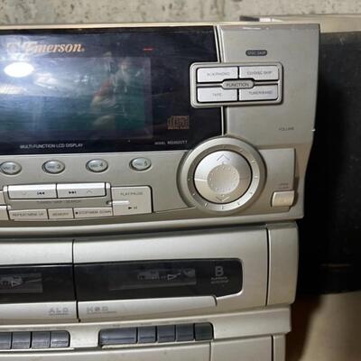 2 Stereos and 2 Additional Speakers Emerson Aiwa Sony