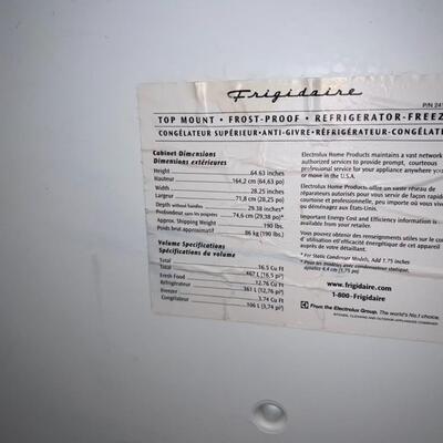 Frigidaire Top Mount Refrigerator/Freezer