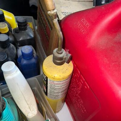 Huge Lot of Cleaners / Oil / Transmission Fluid / Torch / Gas Cans and More