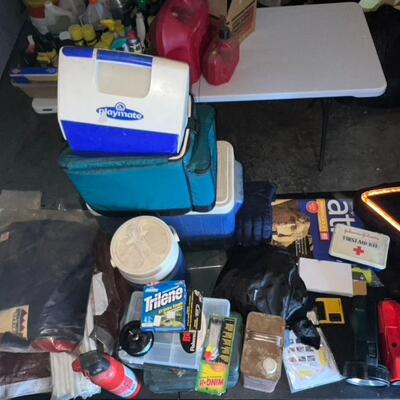 Camping / Fishing / Travel Lot / Cooler / Flashlights / Fire Extinguisher / Camping Stove