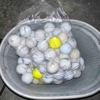 Golf Balls w/ A Bag Shag and Bike Pump