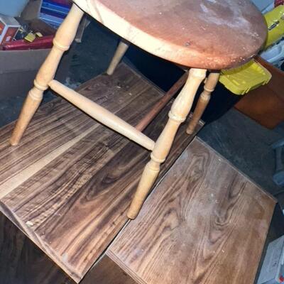 Lot of 2 Rolling Shop Tables and a Bench