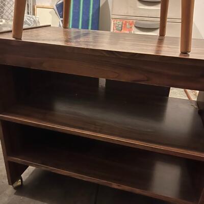 Lot of 2 Rolling Shop Tables and a Bench
