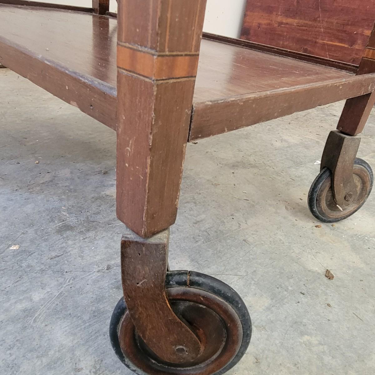 Vintage Drop Leaf Tea Cart with Wheels (GDW)