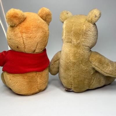 Pair of Winnie the Pooh Plushies Classic Pooh & Modern Design Pooh Bear